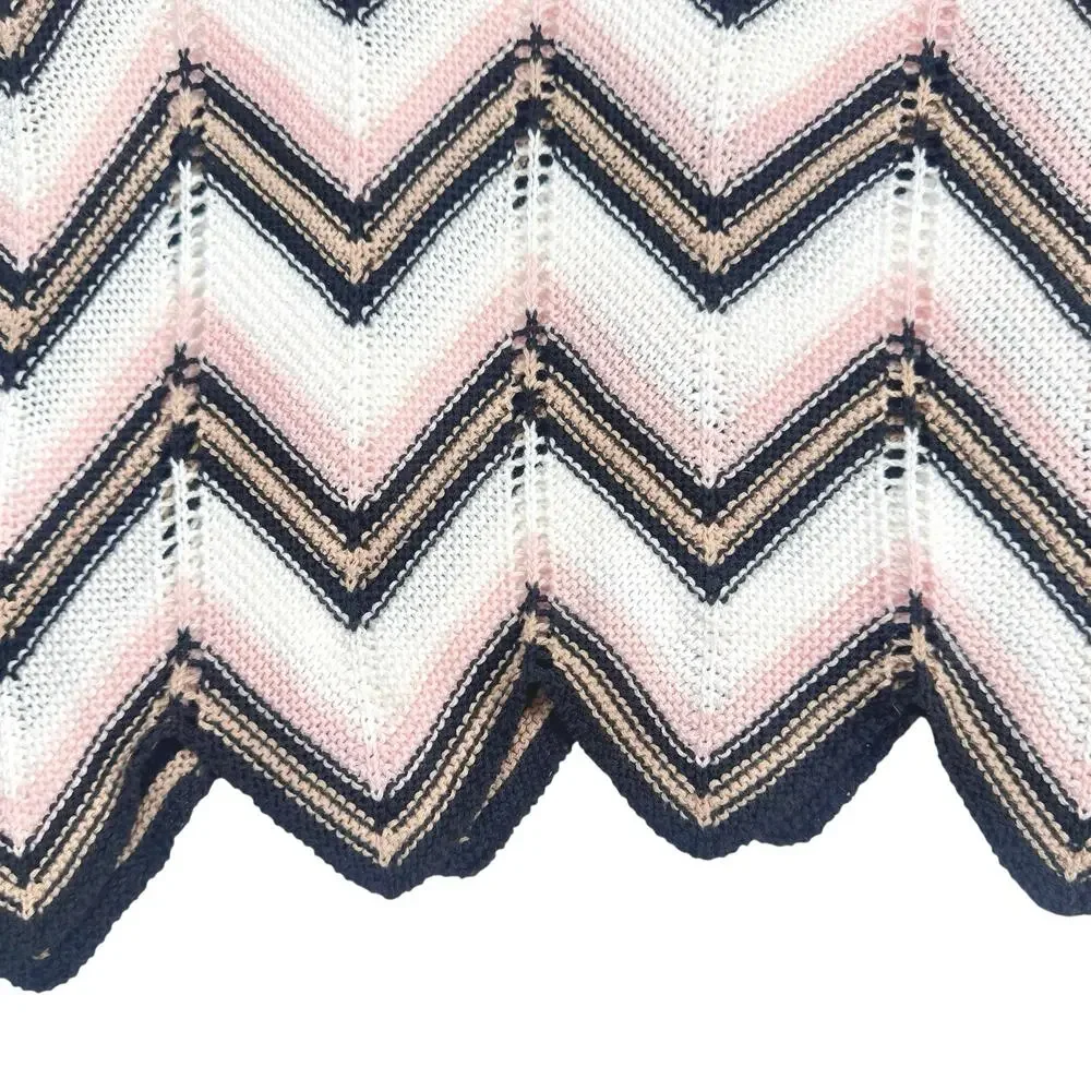 Audrey Parks | Women | Chevron Cropped Pointelle Crochet Knit Sweater | large